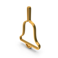 Gold School Bell Outline Icon PNG & PSD Images