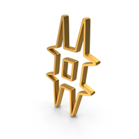 Out Line Hashtag Icon Gold PNG & PSD Images