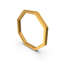 Basic Geometric Octagon Icon Gold PNG & PSD Images
