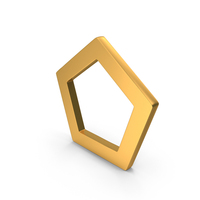 Gold Basic Geometric Pentagon Outline Icon PNG & PSD Images