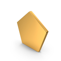 Basic Geometric Pentagon Icon Gold PNG & PSD Images
