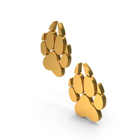 Tiger Paw Print Icon Gold PNG & PSD Images