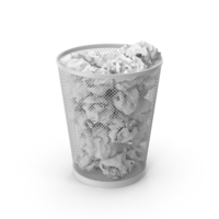 White Paper Trash Can With Blank Papers PNG & PSD Images