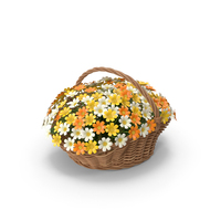 Chamomile Bouquet In Basket PNG & PSD Images