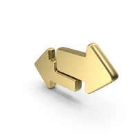 Two Arrows Left And Right Symbol Gold PNG & PSD Images