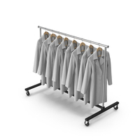 Clothing Rack With Grey Coats PNG & PSD Images