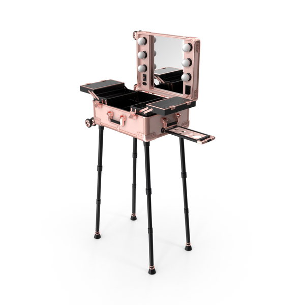 Makeup Artist Foldable Trolley Pink PNG & PSD Images