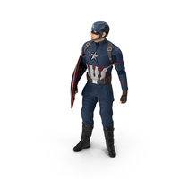 Captain America Standing in Worn Suit PNG & PSD Images