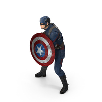 Character Captain America Defend Pose in Shabby Suit PNG & PSD Images