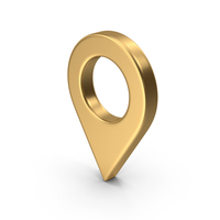 Gold Icon Map Pin / GPS / Location PNG & PSD Images