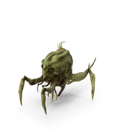 Spider Head Monster Pose Green PNG & PSD Images