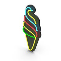 Neon Ice Cream Symbol PNG & PSD Images