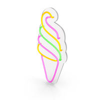 Neon Ice Cream Symbol PNG & PSD Images