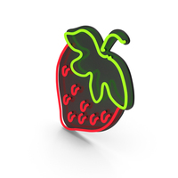 Neon Strawberry Symbol PNG & PSD Images