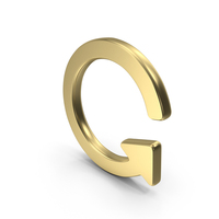 Gold Rotating Circular Arrow Symbol PNG & PSD Images