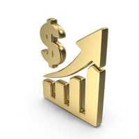 Gold Dollar Growth Chart Symbol PNG & PSD Images