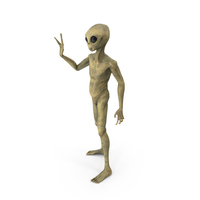Humanoid Alien Creature Greeting Pose Fur PNG & PSD Images