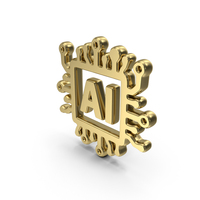 Artificial Intelligence Symbol Gold PNG & PSD Images