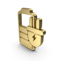 Battery Charging Symbol Gold PNG & PSD Images