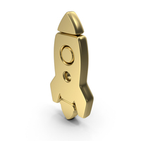 Spaceship Rocket Symbol Gold PNG & PSD Images
