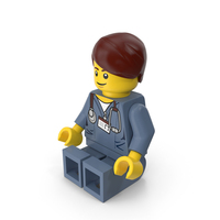 Lego Man Doctor Sitting PNG & PSD Images