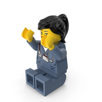 Lego Woman Doctor Sitting With Arms Up PNG & PSD Images