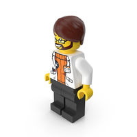 Lego Man Scientist Arms Down PNG & PSD Images