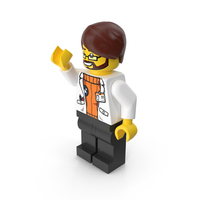 Lego Man Scientist Arms Up Down PNG & PSD Images