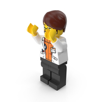 Lego Man Scientist Arms Up PNG & PSD Images