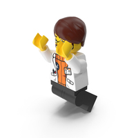 Lego Man Scientist Jumping PNG & PSD Images