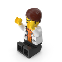 Lego Man Scientist Sitting Arms Up PNG & PSD Images