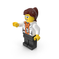 Lego Woman Scientist With Arm In Middle & Other Down PNG & PSD Images