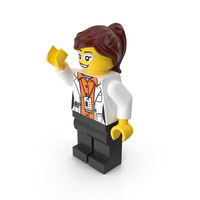 Lego Woman Scientist With An Arm Up & Other Down PNG & PSD Images