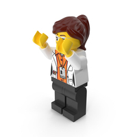 Lego Woman Scientist Arms Up PNG & PSD Images