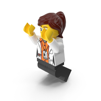 Lego Woman Scientist Jumping PNG & PSD Images