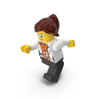 Lego Woman Scientist Running PNG & PSD Images