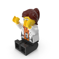 Lego Woman Scientist Sitting Arms Up PNG & PSD Images