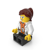 Lego Woman Scientist Sitting PNG & PSD Images