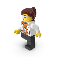 Lego Woman Scientist Walking PNG & PSD Images