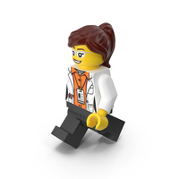 Lego Woman Scientist Walking PNG & PSD Images