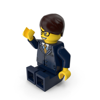 Lego Man Executive Sittings Arms Up Down PNG & PSD Images