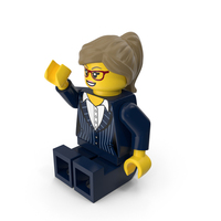 Lego Woman Executive Sittings Arms Up Down PNG & PSD Images