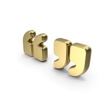 Quotation Mark Symbol Gold PNG & PSD Images