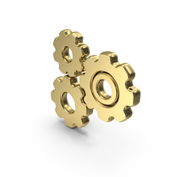 Setting Gear Symbol Gold PNG & PSD Images
