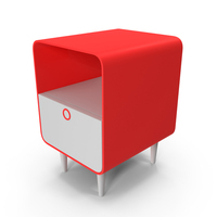 Red And White Bedside Table PNG & PSD Images