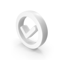 White Tick Mark In Circular Frame Symbol PNG & PSD Images