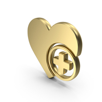 Heart Pulse Medical Symbol Gold PNG & PSD Images