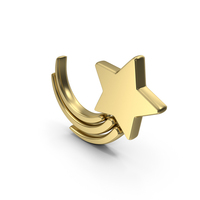 Gold Shooting Star Symbol PNG & PSD Images
