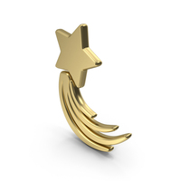 Gold Shooting Star Symbol PNG & PSD Images