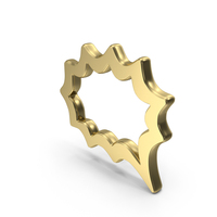 Gold Thought Bubble Outline Symbol PNG & PSD Images